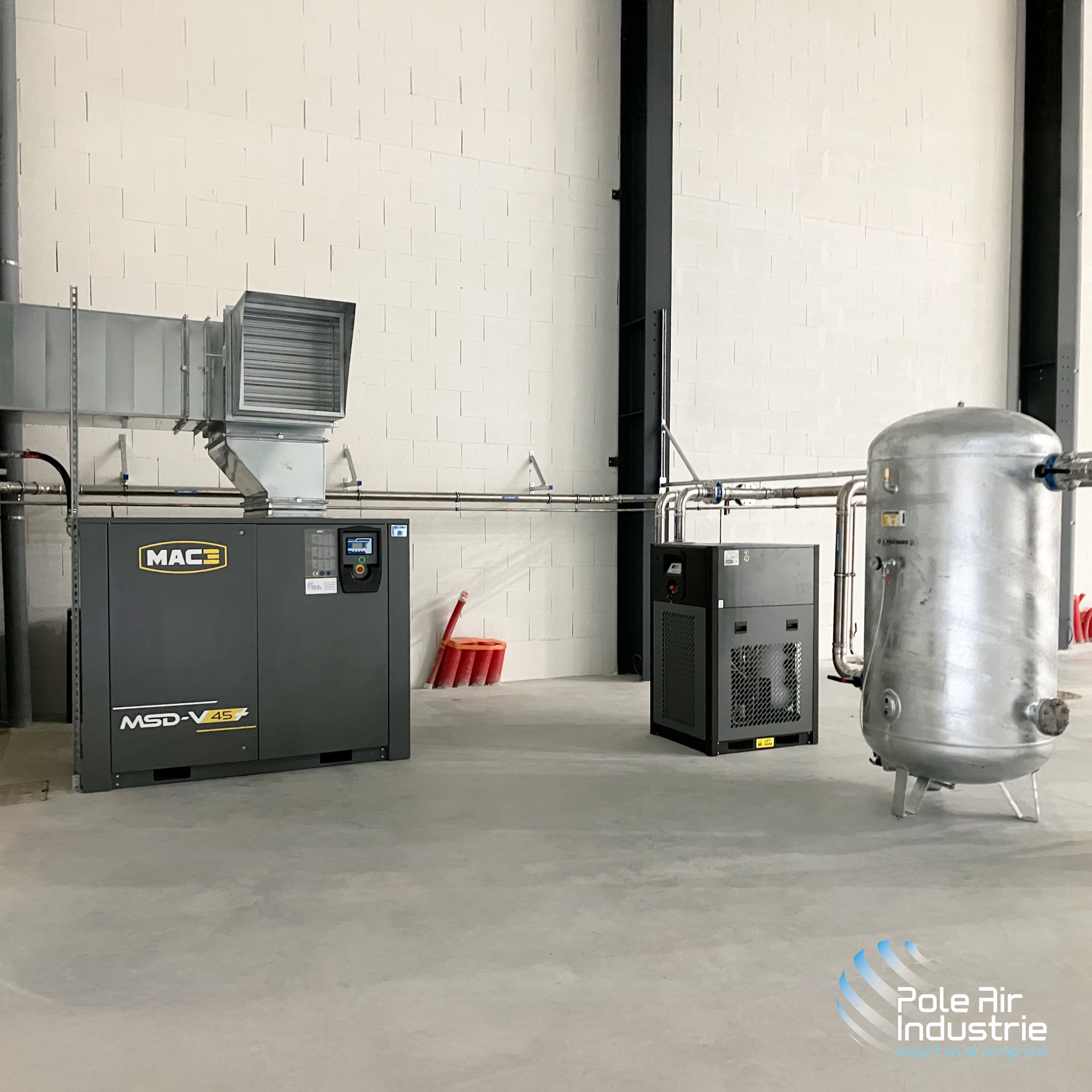 Cuve de stockage d’air comprimé en installation industrielle