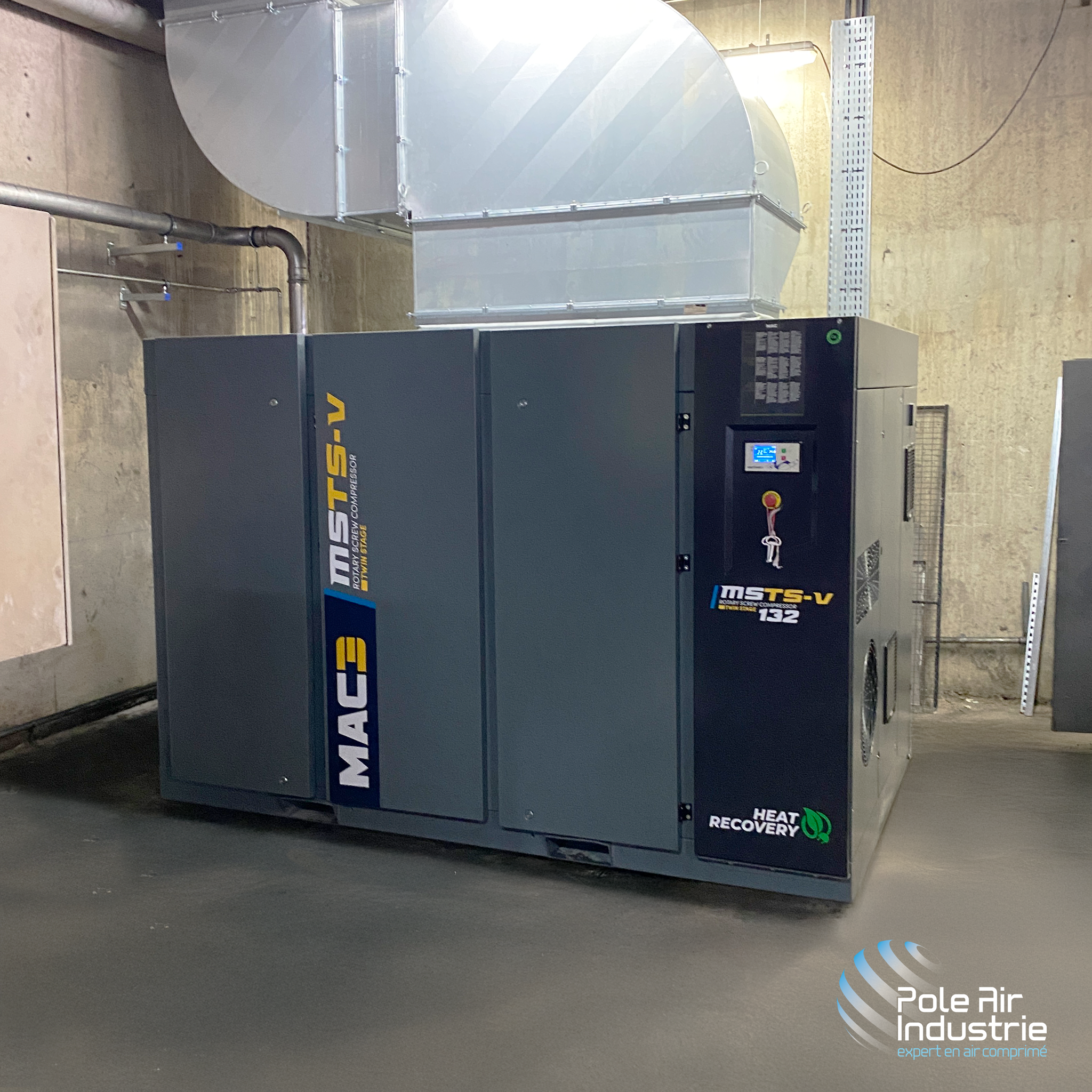 Sécheur d’air comprimé industriel en salle technique