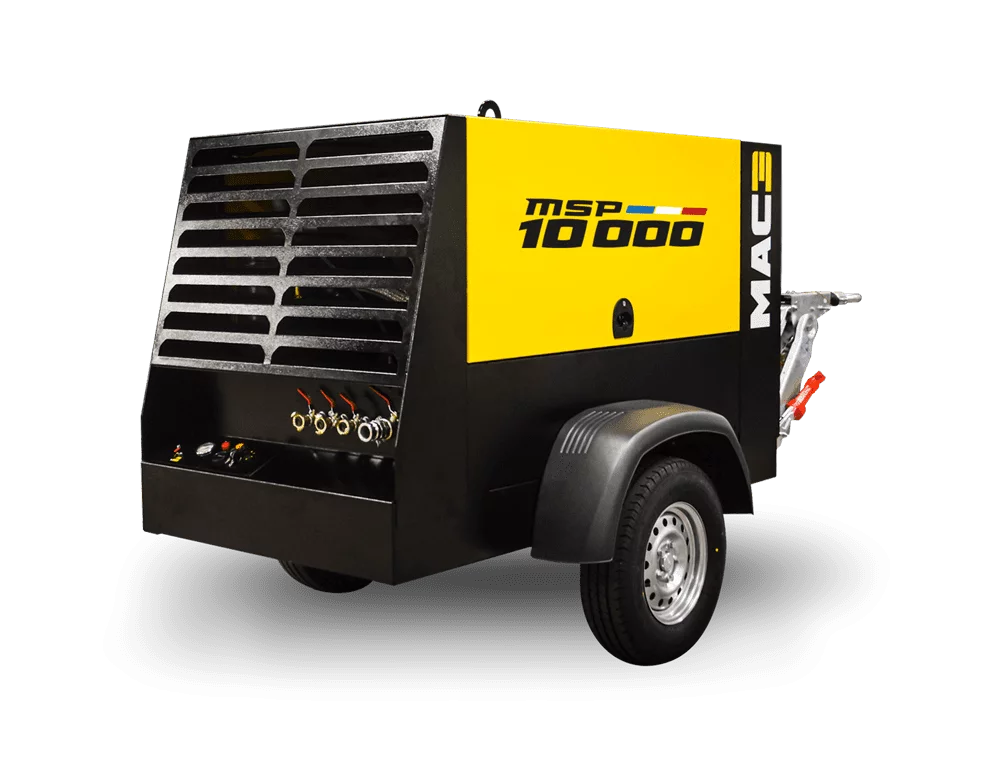 Compresseur mobile MSP 10000 chantier BTP air comprimé outils pneumatiques construction