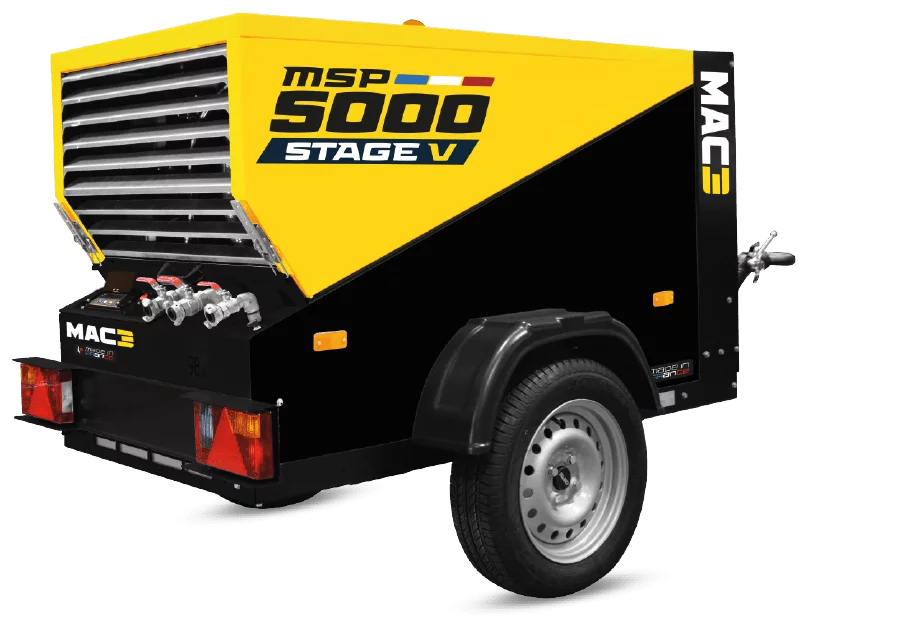 Compresseur mobile MSP 5000 MAC3 chantier BTP air comprimé outils pneumatiques construction