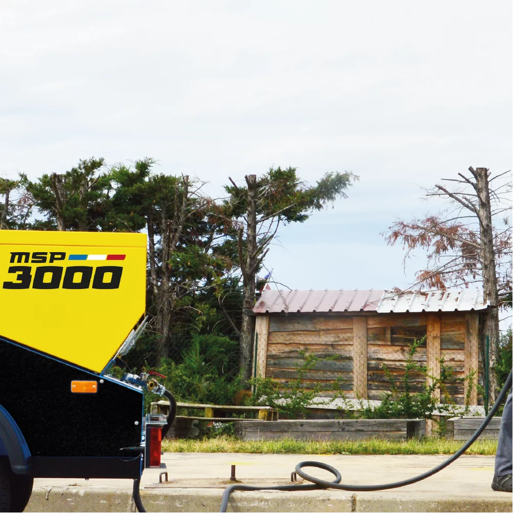 Outils de projection sablon crépi rustique façade chantier BTP air comprimé MAC3