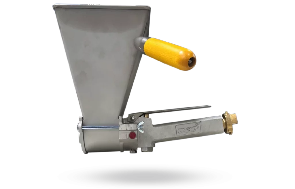 Outils de projection sablon enduit façade crépi rustique chantier BTP air comprimé MAC3